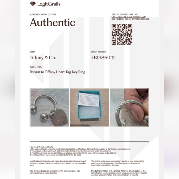 Tiffany & Co. Return to Tiffany Heart Tag Key Ring Key Holder Sterling Silver925 - Picture 7 of 7